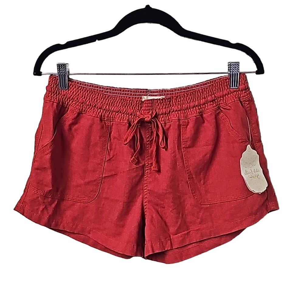 Altar'd State Cranberry Linen Blend Shorts Womens Size Large NEW
